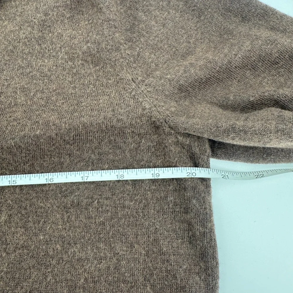 Banana Republic Italian Merino Wool by Baruffa Men Large Tall Half-Zip Brown